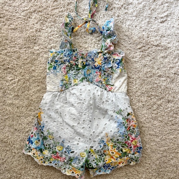 Marlo Girls Floral Embroidered Romper - Picture 1 of 4